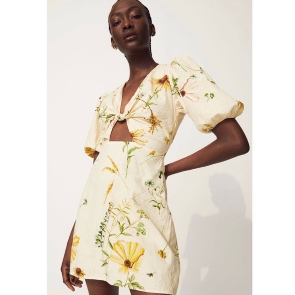 H&M Floral Cream Dress